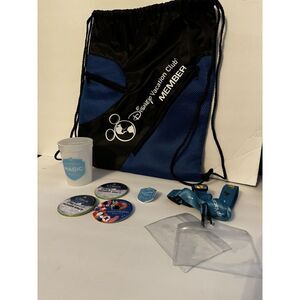 Disney Vacation Club DVC Member Backpack Lanyards Cup Buttons Pin Blue Black